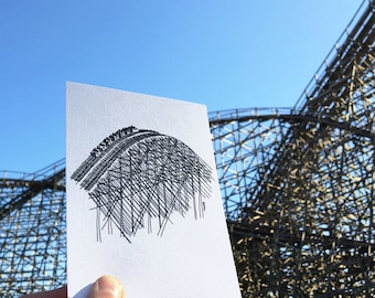 Famous Le Monstre at La Ronde POSTCARD // Love/Hate Montreal