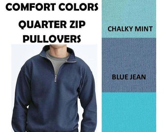 Monogrammed Quarter Zip COMFORT COLORS pullover-- NEW for 2017 !!!!!