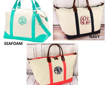 Monogrammed Weekender/ Overnight Bag / Matching Pouch--NEW ITEMS