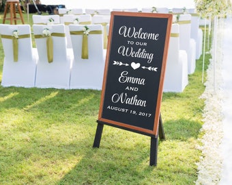 Wedding Welcome Sign Decal - Wedding Sign Decals - Welcome to our Wedding Sign - Personalized Wedding Decal - Wedding Ceremony Sign -DECAL