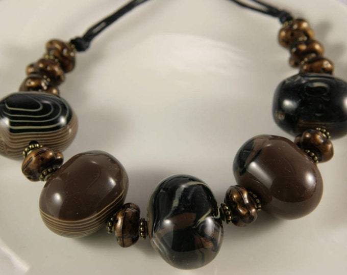 Brown Bib Necklace Eggplant Necklace Bohemian Necklace Bronze Gemstone Imitation Fashion Casual Necklace Up To 20 Cheap Necklace Present