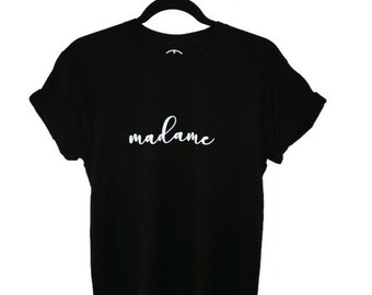 madame//teacher//mrs//mme// jersey crew tshirt