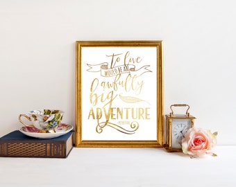 Peter Pan Quotes - Neverland Art - Real Foil Print - Classic Book Quote - Foil Nursery Decor - Foil Quote Prints - Nursery Wall Art