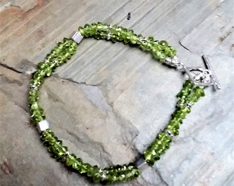 Twin Strand Peridot & Sterling Silver bracelet.