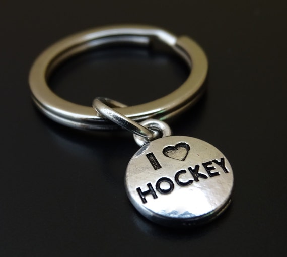 Items similar to I Love Hockey Keychain, Custom Keychain, Custom Key