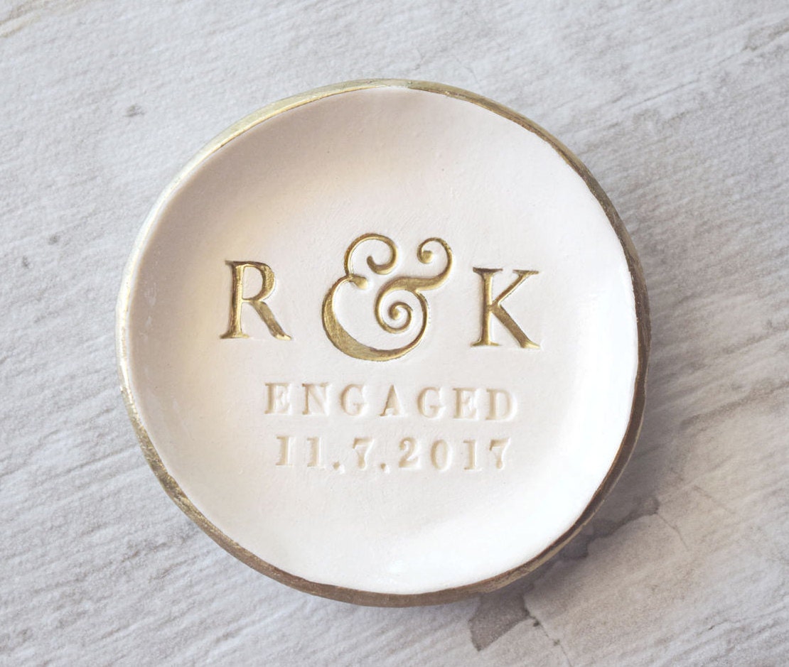 ENGAGEMENT RING DISH personalized engaged date decorative