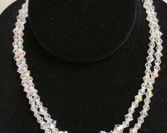Vintage Crystal Necklace 15 1/4"
