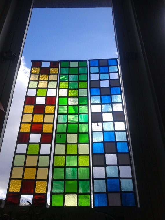 Rectangular Stained Glass Window Panels in 'Cameo'