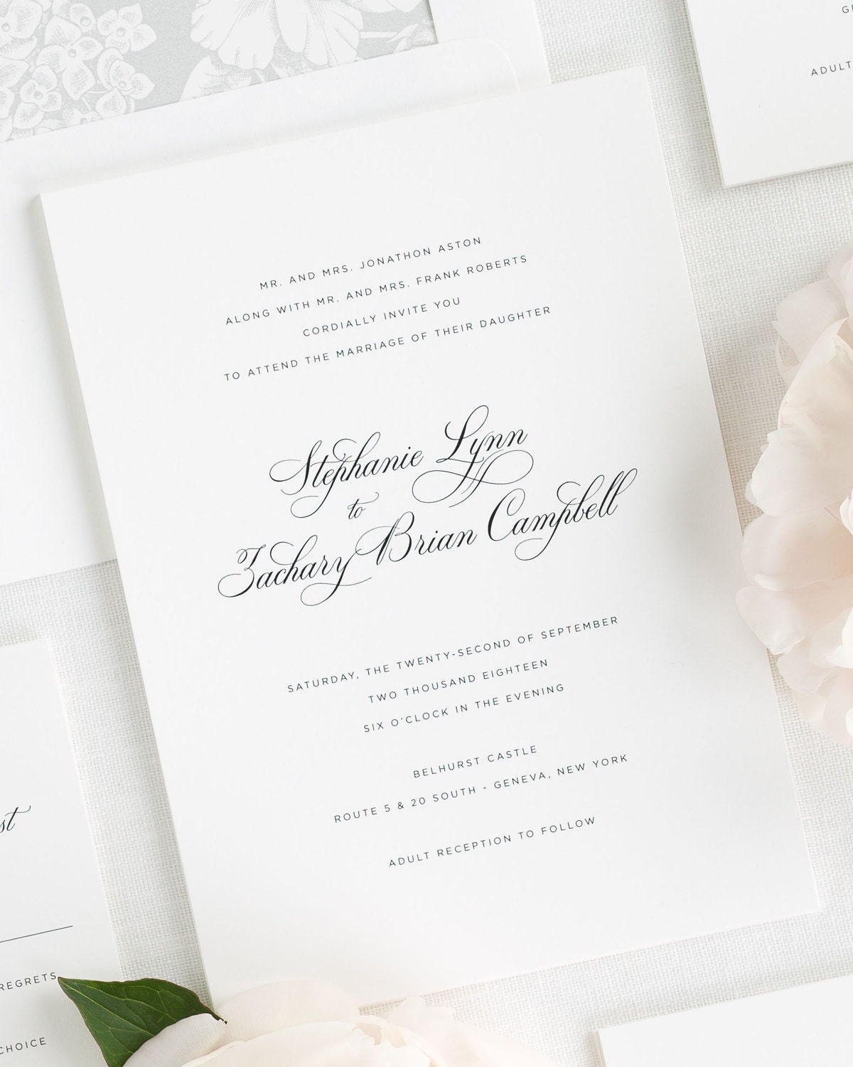 Delicate Elegance Wedding Invitations Deposit