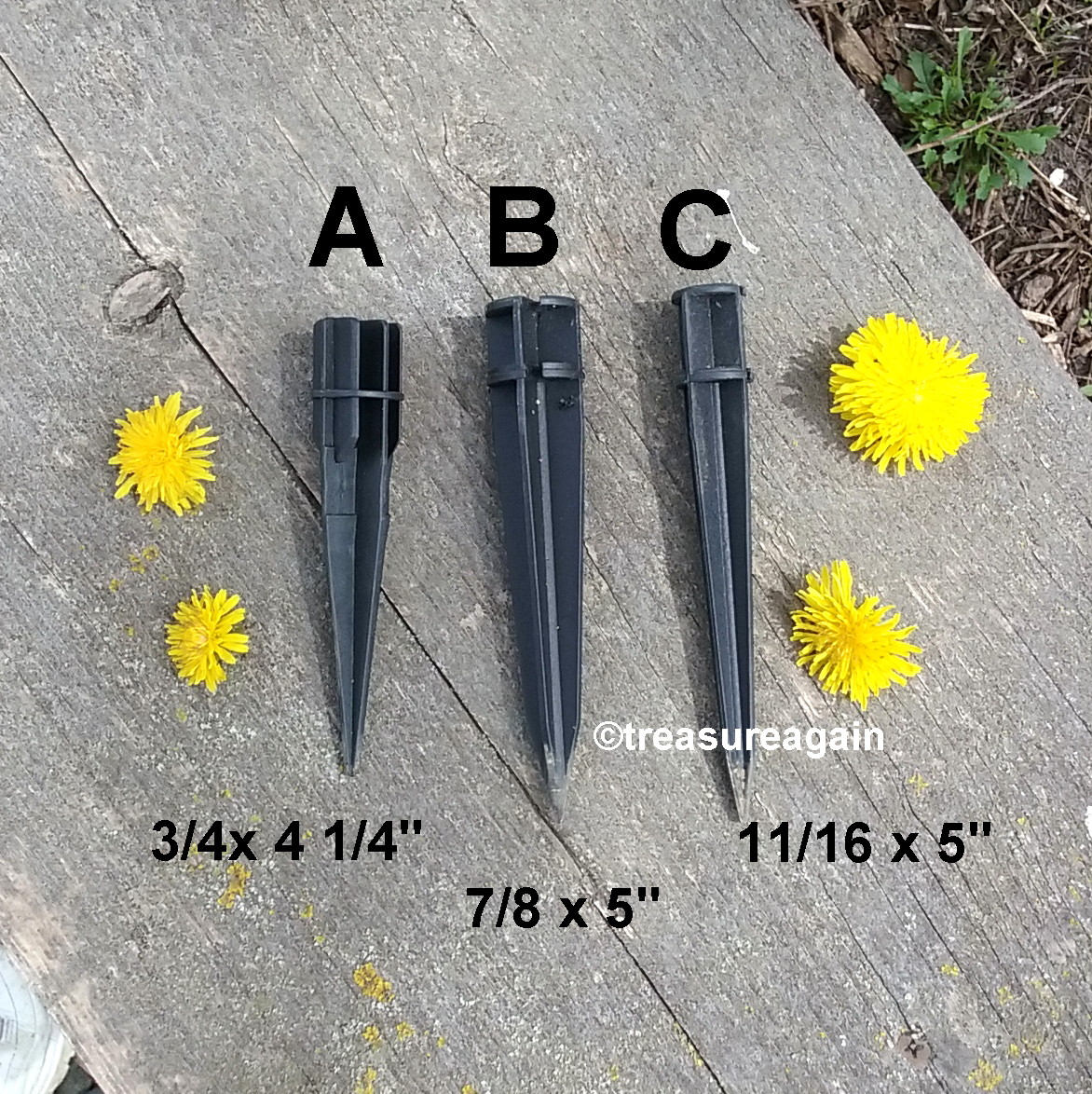 Solar Light Ground Stakes Black Plastic Replacement Stakes