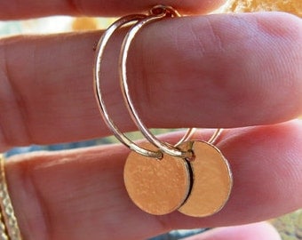 Gold Charmed Hoop Earrings, , Handmade Hoops, Gold Creoles