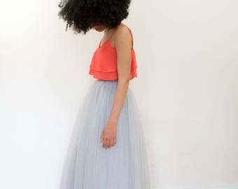 Tulle Skirt - Light Gray, Adult Tutu, Long Tulle Skirt, Maxi Tutu, Adult Tulle Skirt, Wedding Skirt, Bridesmaid Skirt, Tüllrock, Tulle Maxi