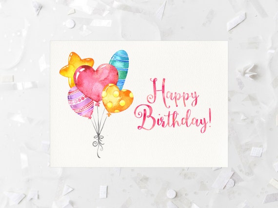 Happy Birthday Card Printable Birthday Greeting Card Birthday