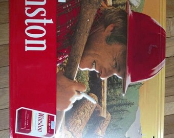Winston Cigarettes Lumberjack Metal sign Advertising