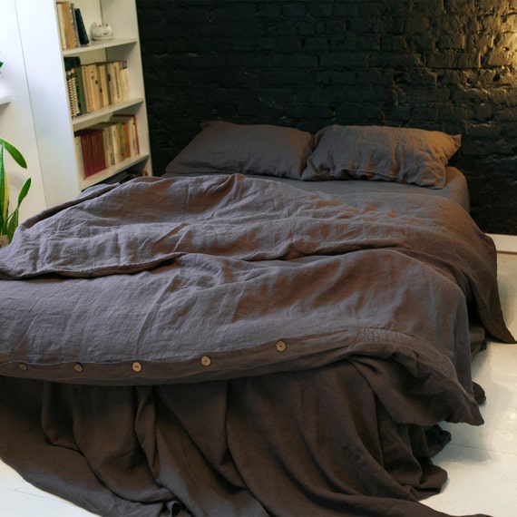 Linen Duvet Cover Queen Twin Double Single Full King Quilt Linen Duvet Cover Queen Twin Double Single Full King Quilt Chocolate Brown Size Bedding By Lenoklinen