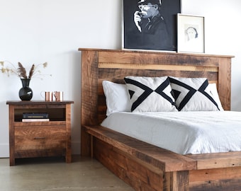 Items similar to Reclaimed Wood Platform Bed Frame - handmade ...