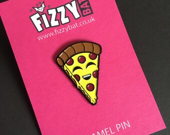 Pizza Pin, Soft Enamel Pins, Lapel Badge, Brooch Lovers, Foodies Flair, Cute Gift, Gift's For Friend, Food Lover, Pepperoni Pizza Slice