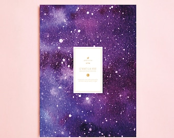 GALAXY ILLUSTRATION Lined NOTEBOOK | Writing Journal-Notebook for Writers Gift-Daily Planner-Large Notebook-The Notebook-Back To School-Boho