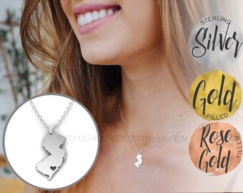 New Jersey necklace - New Jersey map necklace Jewelry, Jersey Map necklace
