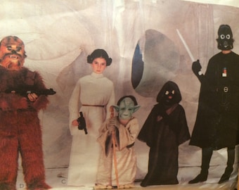 Fantastic Unisex Star Wars Costume Pattern---Darth Vader, Chewbacca, Princess Leia, Jawa, and Yoda---Mccalls 7772---Size Large 12-14