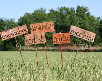 Classic Metal Garden Markers, herb marker, garden marker, garden markers, vegetable marker, garden label, markers for plants, plant marker