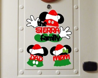 Family Christmas Bundle - Personalized Mickey and Minnie Mouse - Disney Cruise Door Magnet