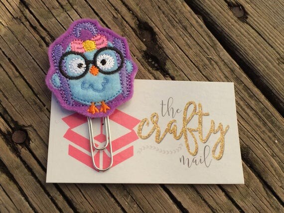 Geeky Owl Clip/Planner Clip/Bookmark.