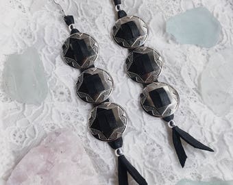 Concho Leather Earrings