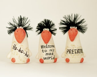 Handcrafted Birds Statue Figure Sculpture Gag gift Bird decor Bird art BFF gift Friendship gift Great gift Sweet gift