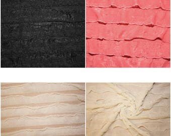 Ruffle soft chiffon like fabric trim several colors