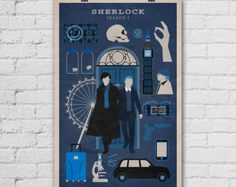 Sherlock Art Print. Sherlock Holmes Poster. Benedict Cumberbatch. Pop Art Print. Pop Culture and Modern Home Decor Poster. Item No. 189