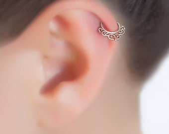 Tiny hoop earrings. sterling silver cartilage hoop. cartilage earring. helix hoop. helix piercing. silver helix hoop.