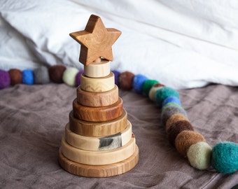 Montessori Stacking Toy, Wooden Toys For Baby, Wood Toy for Toddler, Montessori Baby, Montessori Toddler