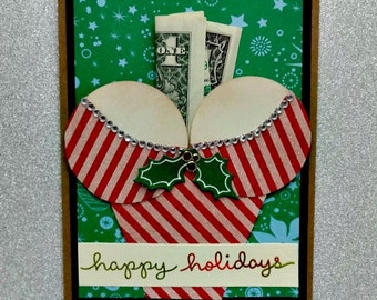 Unique Gift Card, Sexy Holiday Card For Him, Mans Money Card, Christmas Gift For Husband Boyfriend Boob Card Cash Holder, Woman To Man Humor