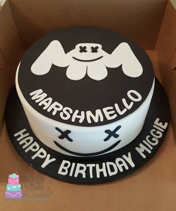 Dj Marshmello fondant edible cake topper