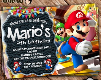 SALE 50% OFF Mario Birthday Invitation Printable - Mario Birthday Invitation Theme - Mario Invitation for Girls and Boys - Mario Celebration