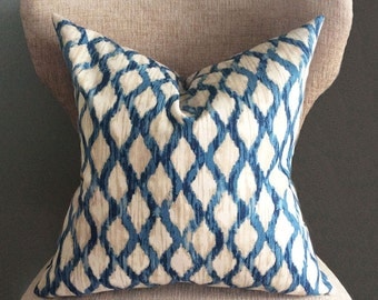 Blue Pillow Cover, cushion covers, Ikat pillow, throw pillow, Handmade pillows, Throw pillow covers