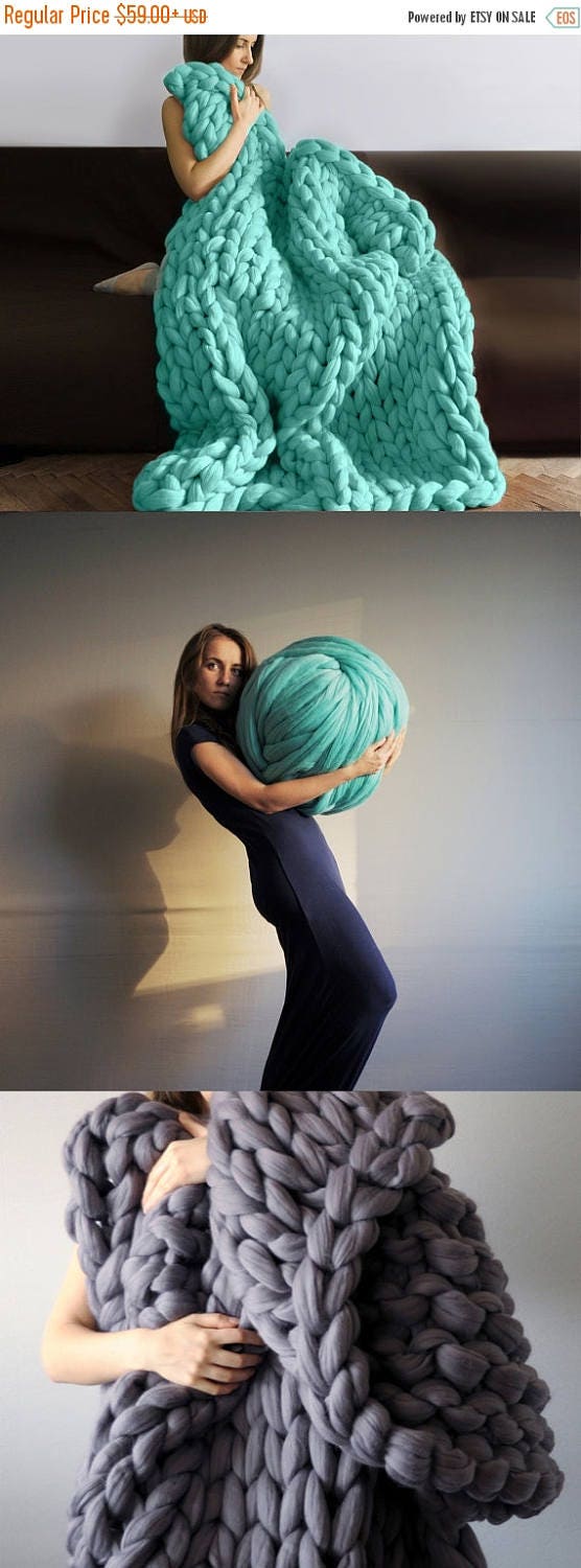 Sale 20 DIY Arm knitting merino wool. 3 inch stitch.