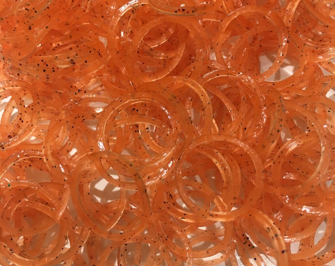 300 Glitter Orange Loom Bands non-latex rubber bands