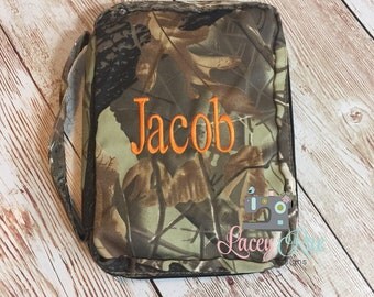 Monogrammed Camoflouge Bible Cover, Personalized Camo Bible Case