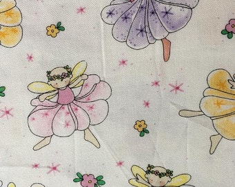 OOP Byrce & Madeline pastel tooth fairy fairies little girls dressup i spy patchwork Quilting cotton, quilt fabric by the yard, 100% cotton