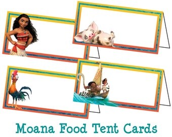 Moana Food Labels Moana Tent Cards Moana Birthday Party Moana Place Cards Moana Party Moana Decor Disney Moana Printable Instant Download