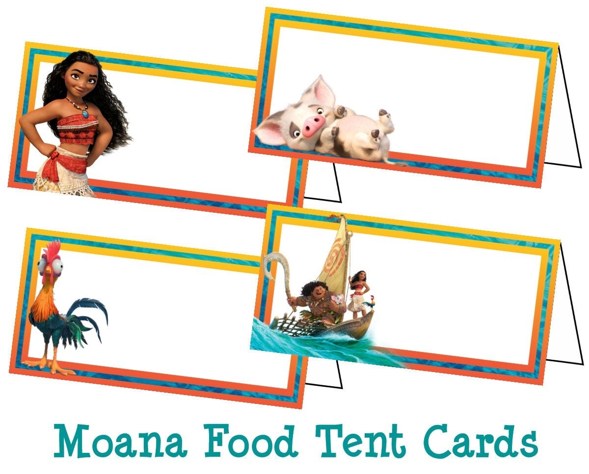 Moana Food Labels Moana Tent Cards Moana Birthday Party Moana