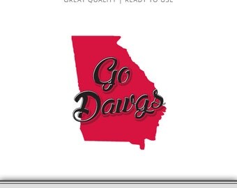 Georgia Bulldogs - Georgia State Graphic | Digital Download | Georgia DXF - Georgia SVG - Go Dawgs - Ready to Use!