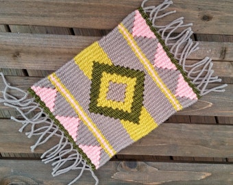 Hand Woven Handmade Crystal Rug Meditation Zen Den Weaving Tissage Boho Hippie