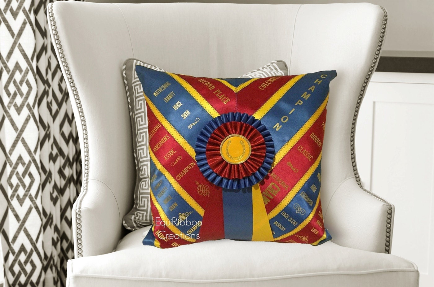 Horse Show Ribbon Pillow The Neck Sash Made to