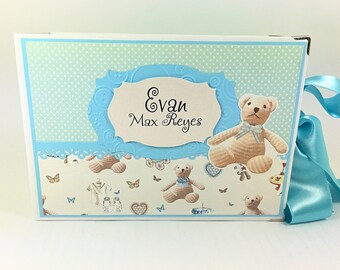 Baby Boy Memory Book, Baby Scrapbook Album, Personalised Baby Photo Book, Baby Boy Photo Album, Baby's First Year Book, Keepsake Album
