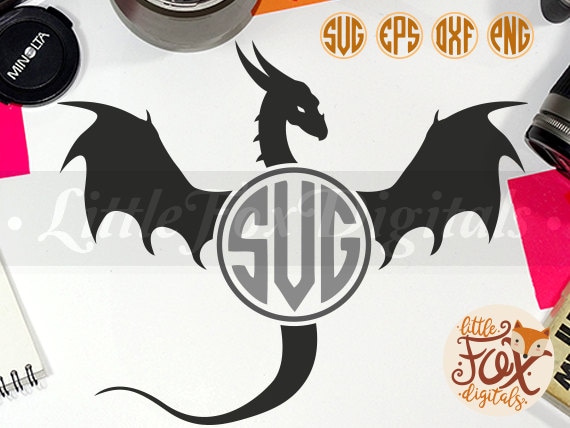 Download Dragon Fanstasy Mithologyc Animal Monogram Silhouette Vector