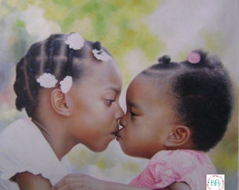 2 Persons.Custom Portrait painting.Childrens portrait.Personalized Portrait.Custom Oil Portrait.Custom Portrait from Photo. 2 Payments