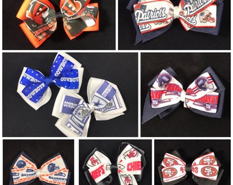 NFL Inspired Team Hair bows - Football Hair bow - Football Team Hair bow